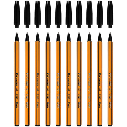 Ballpoint Pens, Smudge Free Ballpoint Pens, Fine Point 0.7 mm, Ideal for School, Office, Everyday Use (Black, 10 Pens)