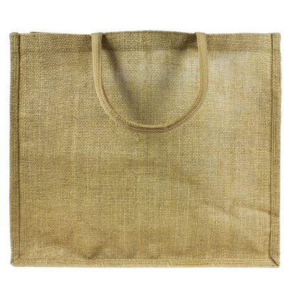 Pack of 3 Jumbo Large Natural Hessian Jute Bags 36 x 42 x 15 cm (Laminated Interior)