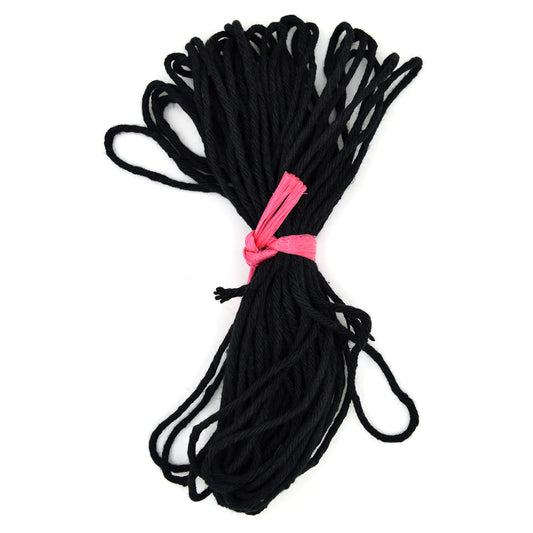 Premium Black Macrame Cord Twine, 50 m / 164 ft of 5 mm Thick Natural Cotton Thread Yarn Macrame Rope for DIY Crafts (Hank)