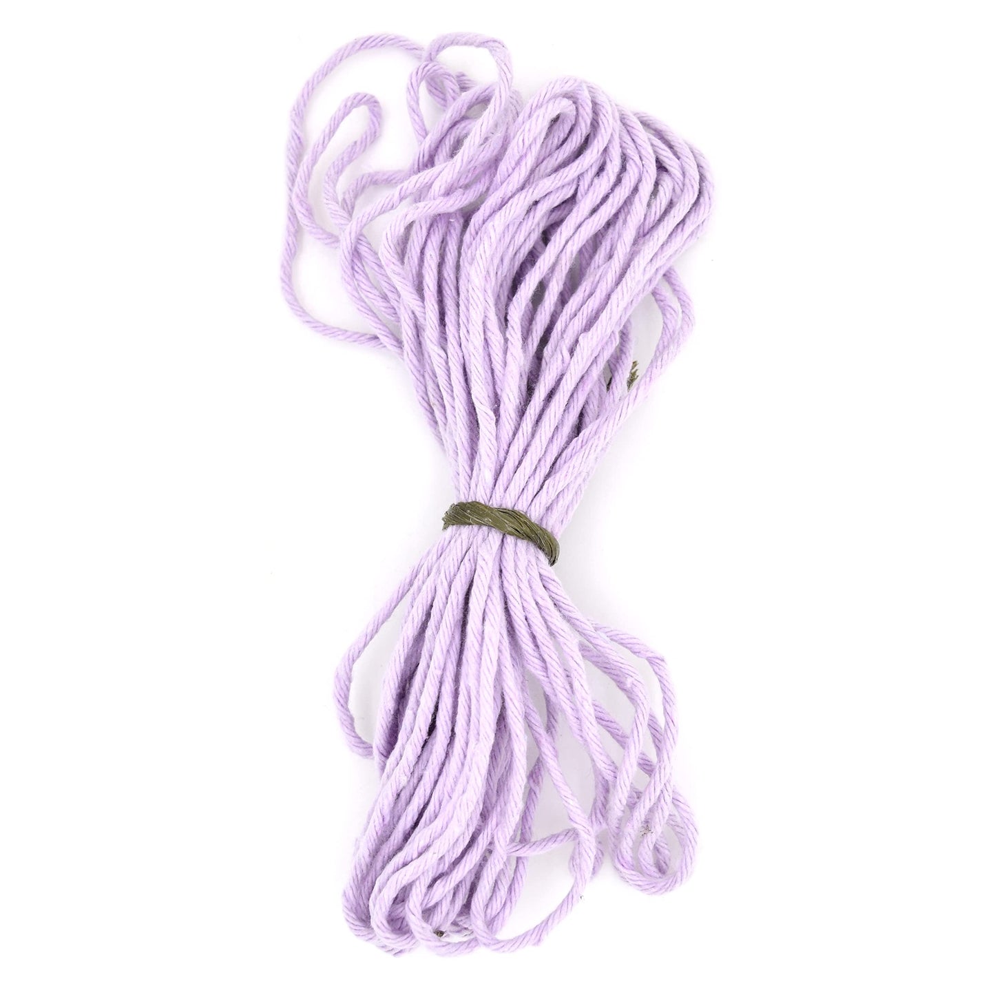 Premium Lilac Macrame Cord Twine, 10 m / 32 ft of 5 mm Thick Natural Cotton Thread Yarn Macrame Rope for DIY Crafts (Hank)