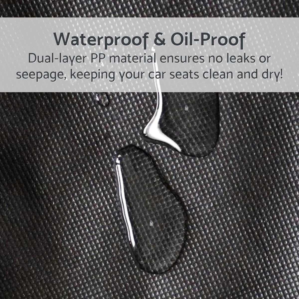 Universal Waterproof Oil-Proof Garage Car Seat Cover - Heavy Duty Protection for Mechanics, Construction Workers (Black)