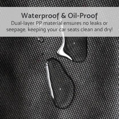 Universal Waterproof Oil-Proof Garage Car Seat Cover - Heavy Duty Protection for Mechanics, Construction Workers (Black)