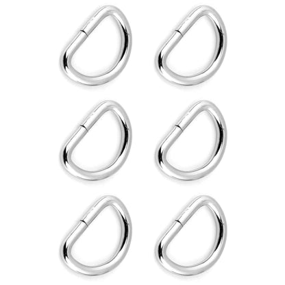 6 Pcs Buckles Set for 40 mm / 1.57" Webbing Strap, 6 x D Rings, Metal, Silver, Bag Making, Accessories, Straps, DIY, Crafts