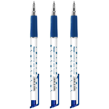 Ballpoint Pens, Retractable Smudge Free Pens, Extra Fine Point 0.5 mm, Ideal for School, Office, Everyday Use (Blue, 3 Pens)