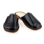 Men's Handmade Leather Slippers 100% Natural Leather (Size UK 12 / EU 46) Black