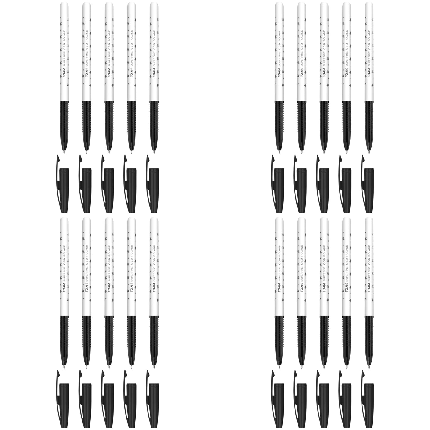 Ballpoint Pens, Smudge Free Ballpoint Pens, Extra Fine Point 0.5 mm, Ideal for School, Office, Everyday Use (Black, 20 Pens)