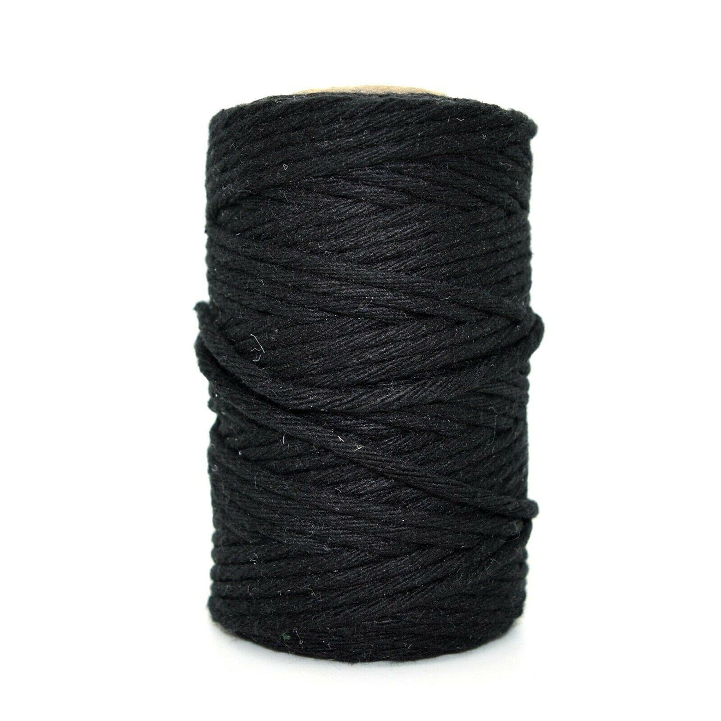 Premium Black Macrame Cord Twine, 50 m / 164 ft of 3 mm Thick Natural Cotton Thread Yarn Macrame Rope (Reel)