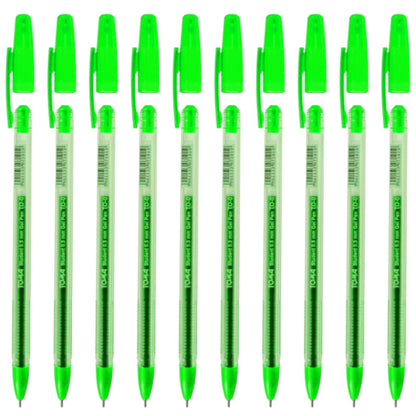 Ballpoint Pens, Gel Ink Ballpoint Pens, Smudge Free, Extra Fine Point 0.5 mm, Ideal for School, Office (Green, 10 Pens)