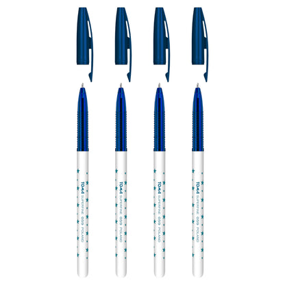 Ballpoint Pens, Smudge Free Ballpoint Pens, Extra Fine Point 0.5 mm, Ideal for School, Office, Everyday Use (Blue, 4 Pens)