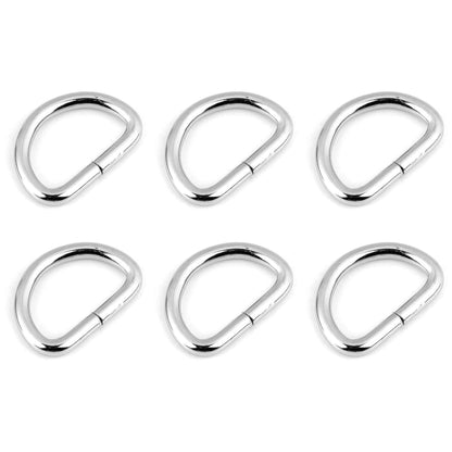 6 Pcs Buckles Set for 40 mm / 1.57" Webbing Strap, 6 x D Rings, Metal, Silver, Bag Making, Accessories, Straps, DIY, Crafts
