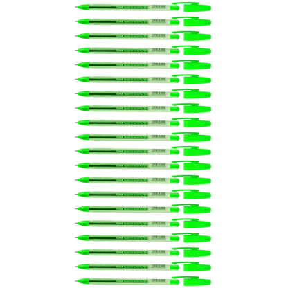 Ballpoint Pens, Gel Ink Ballpoint Pens, Smudge Free, Extra Fine Point 0.5 mm, Ideal for School, Office (Green, 20 Pens)