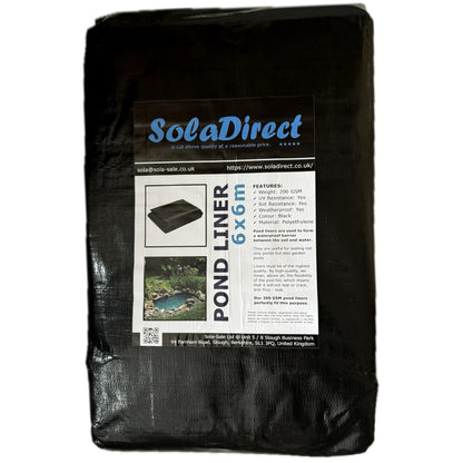 Pond Liner - 6 x 6 m / 19.5 x 19.5 ft - Perfect for Garden Ponds, Water Features, Koi & Fish Pools, Wildlife - UV & Tear Resistant