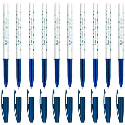 Ballpoint Pens, Smudge Free Ballpoint Pens, Extra Fine Point 0.5 mm, Ideal for School, Office, Everyday Use (Blue, 10 Pens)