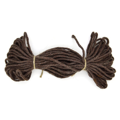 Premium Dark Brown Macrame Cord Twine, 50 m / 164 ft of 5 mm Thick Natural Cotton Thread Yarn Macrame Rope for DIY Crafts (Hank)