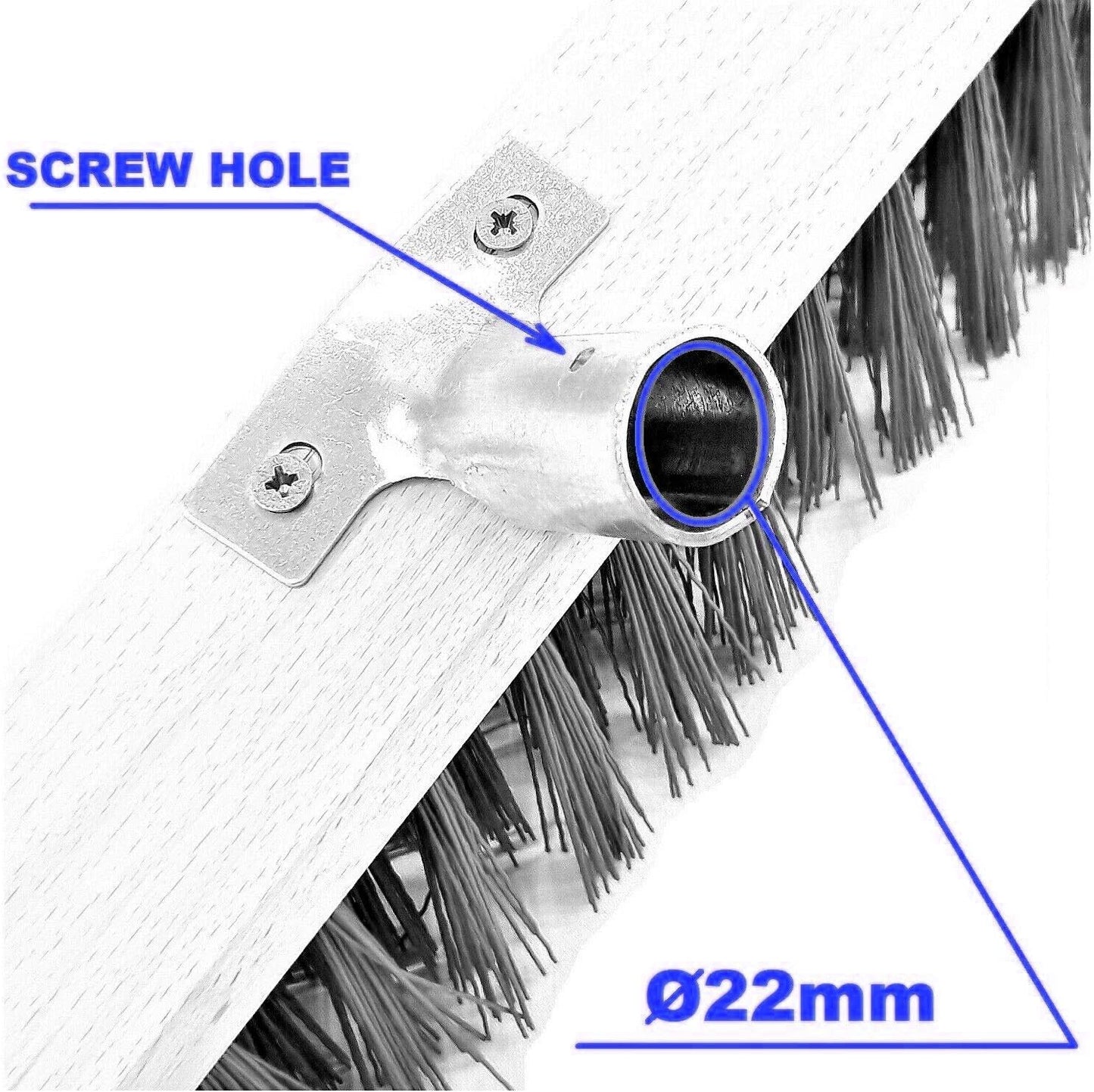 Heavy Duty Garden Broom Head, Outdoor 24" Synthetic Hard Bristle Sweeping Brush for Cleaning Gardens, Yards, Patios (Yellow)