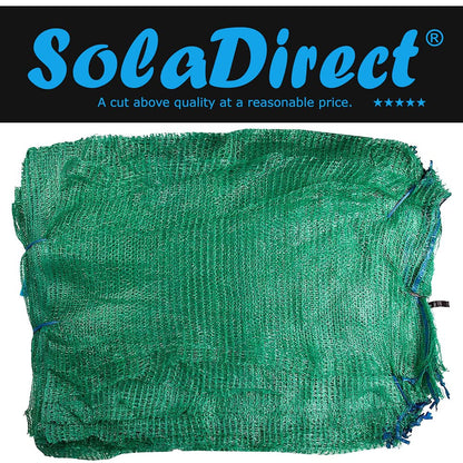 100 x Net Sacks 42 x 60 cm / 16.5 x 23.5" Max Load 15 Kg Non-Stretch with Drawstring, Raschel Bags, Mesh Sacks (Green)