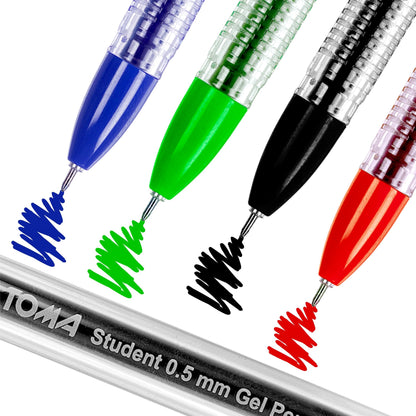 Ballpoint Pens, Gel Ink Ballpoint Pens, Smudge Free, Extra Fine Point 0.5 mm, Ideal for School, Office (Green, 20 Pens)