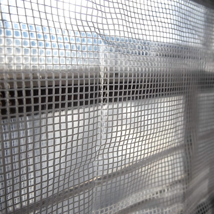 Clear Mesh Tarpaulin 4 x 6 m 100 GSM Waterproof Transparent UV Resistant Poly Mesh Cover, Aluminium Eyelets, 10m Bungee