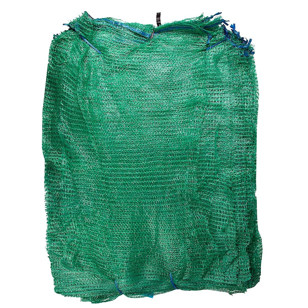 100 x Net Sacks 55 x 80 cm / 21.5 x 31.5" Max Load 30 Kg Non-Stretch with Drawstring, Raschel Bags, Mesh Sacks (Green)