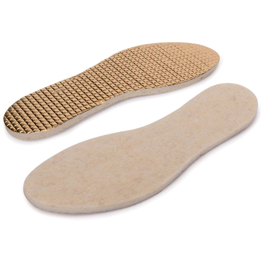 Insulating Shoe Inserts Insoles, Warm Shoe Thermal Triple Layer, Sheep Wool + Insulating Foam + Aluminium Foil (UK 3 / EU 36)
