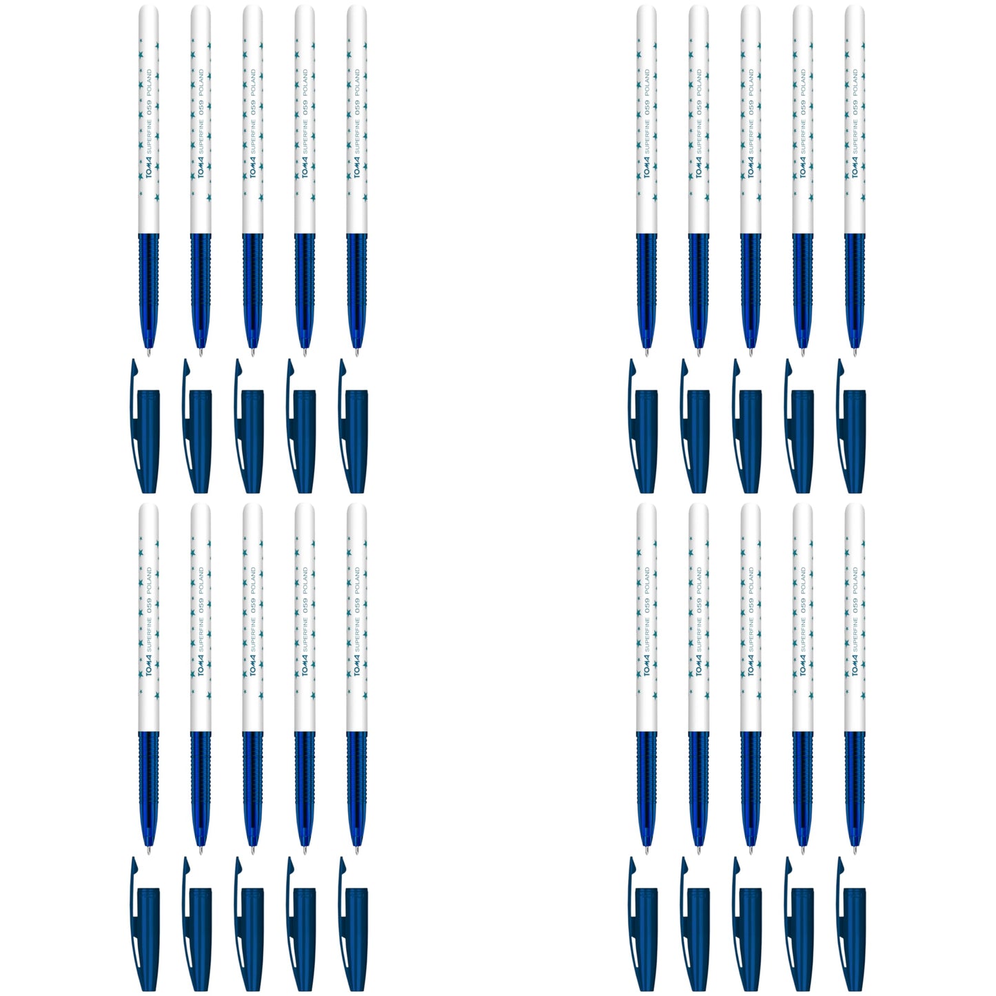 Ballpoint Pens, Smudge Free Ballpoint Pens, Extra Fine Point 0.5 mm, Ideal for School, Office, Everyday Use (Blue, 20 Pens)