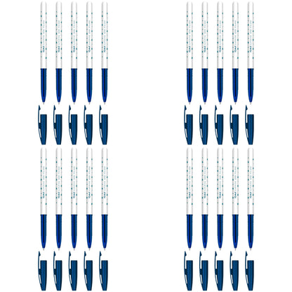 Ballpoint Pens, Smudge Free Ballpoint Pens, Extra Fine Point 0.5 mm, Ideal for School, Office, Everyday Use (Blue, 20 Pens)