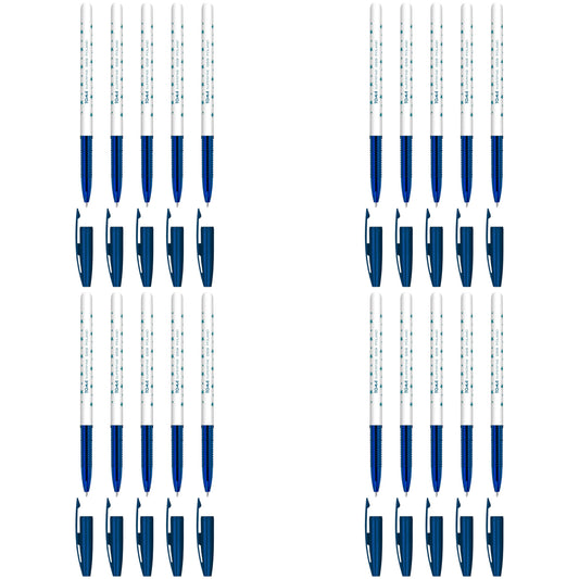 Ballpoint Pens, Smudge Free Ballpoint Pens, Extra Fine Point 0.5 mm, Ideal for School, Office, Everyday Use (Blue, 20 Pens)