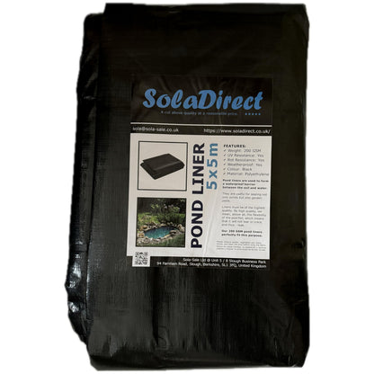 Pond Liner - 5 x 5 m / 16 x 16 ft - Perfect for Garden Ponds, Water Features, Koi & Fish Pools, Wildlife - UV and Tear Resistant