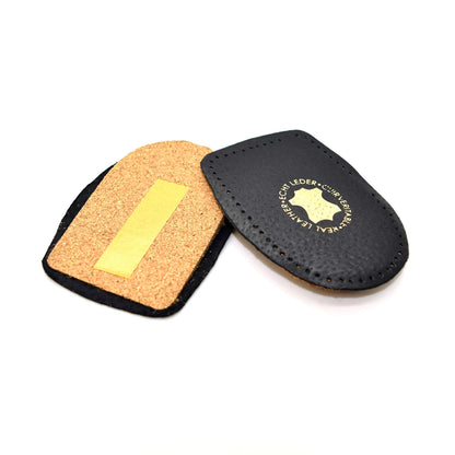 Black Leather Heel Support Orthotic Lift Pad Cork Cushion Genuine Shoe Insert Pair (3-6)