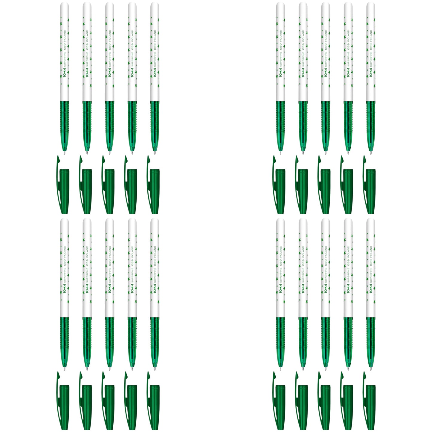 Ballpoint Pens, Smudge Free Ballpoint Pens, Extra Fine Point 0.5 mm, Ideal for School, Office, Everyday Use (Green, 20 Pens)