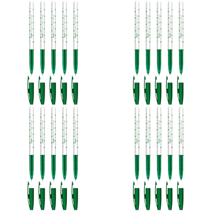 Ballpoint Pens, Smudge Free Ballpoint Pens, Extra Fine Point 0.5 mm, Ideal for School, Office, Everyday Use (Green, 20 Pens)