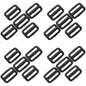 3 Bar Tri Glide Sliders Buckles Fasteners for 25 mm / 1 in Webbing Strap, Backpack, Bag - Black, Plastic (Pack of 20)