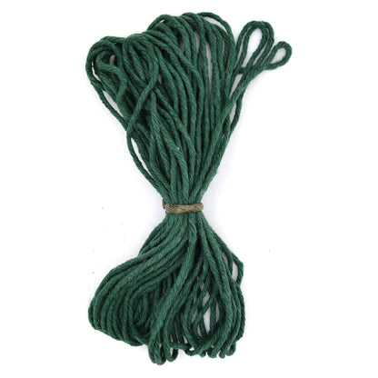 Premium Green Macrame Cord Twine, 50 m / 164 ft of 5 mm Thick Natural Cotton Thread Yarn Macrame Rope for DIY Crafts (Hank)