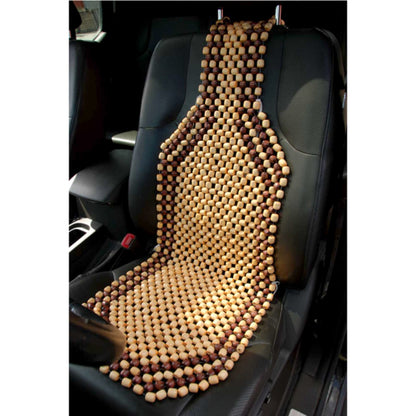 Brown Wooden Beaded Massage Car Front Seat Cover Cushion Comfortable