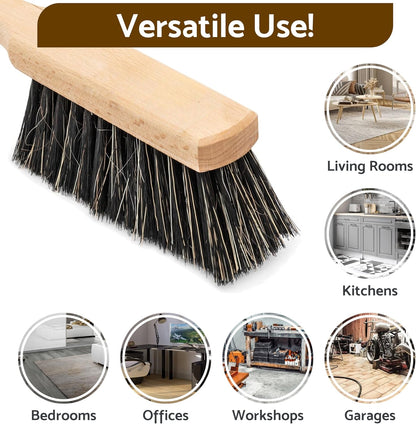 Hand Brush, Counter Brush, Wooden Bench Brush with Anti-Static Natural and Synthetic Bristles for Efficient Household Cleaning of