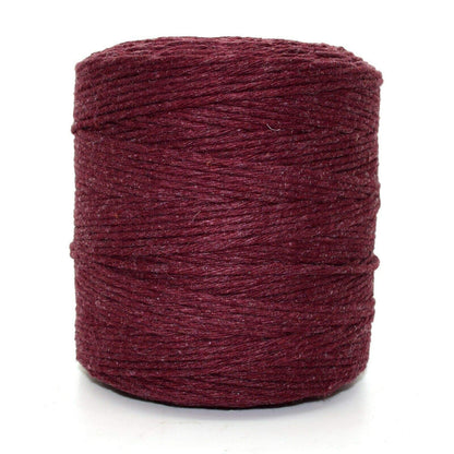 Premium Maroon Macrame Cord Twine, 200 m / 656 ft of 3 mm Thick Natural Cotton Thread Yarn Macrame Rope (Reel)