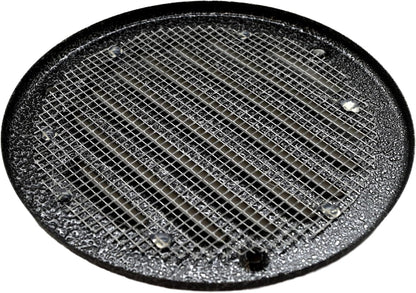 Graphite Grey Louvred Wall Vent Grille with Flyscreen, Fits 150 mm / 6 in Ducts, Round Ventilation Grille with Flat Back