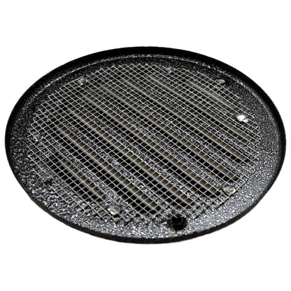 Graphite Grey Louvred Wall Vent Grille with Flyscreen, Fits 125 mm / 5 in Ducts, Round Ventilation Grille with Flat Back