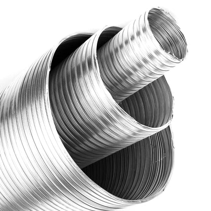 Aluminium Flexible Pipe Expandable Alloy Air Duct Tube Heat Resistant Hose (Length: 3 m / 10 ft, Diameter: 100 mm / 4 in)