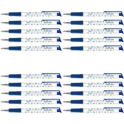 Ballpoint Pens, Retractable Smudge Free Pens, Extra Fine Point 0.5 mm, Ideal for School, Office, Everyday Use (Blue, 20 Pens)