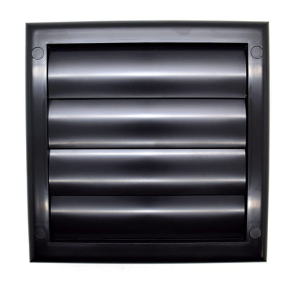 Black Gravity Grille 125 mm / 5" External Ducting Air Vent with Round Spigot and Non-Return Gravity Shutters for Extractor Fans