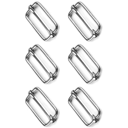6 Pcs Buckles Set for 50 mm / 2" Webbing Strap, 6 x Triglide Sliders, Metal, Silver, Bag Making, Accessories, Straps, DIY, Crafts