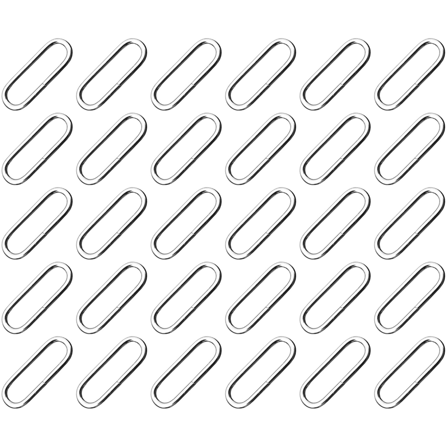 30 Pcs Buckles Set for 40 mm / 1.57" Webbing Strap, 30 x Oval Loops, Metal, Silver, Bag Making, Accessories, Straps, DIY, Crafts