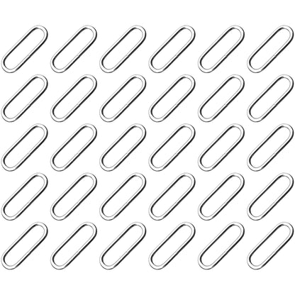 30 Pcs Buckles Set for 40 mm / 1.57" Webbing Strap, 30 x Oval Loops, Metal, Silver, Bag Making, Accessories, Straps, DIY, Crafts