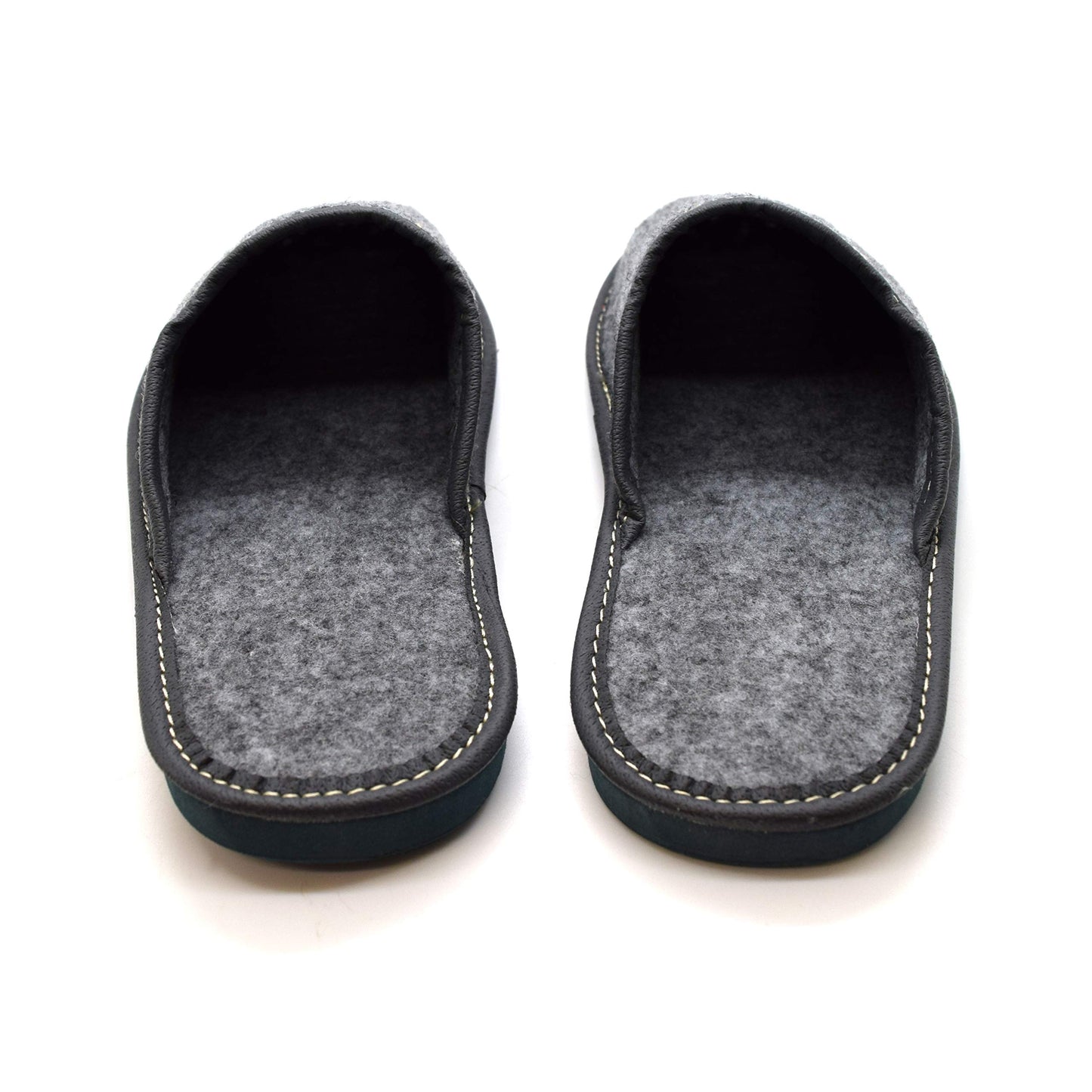 Men's Grey Felt Lined Slip On Mules Comfortable Slippers FIL (12 UK)