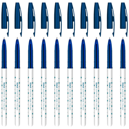Ballpoint Pens, Smudge Free Ballpoint Pens, Extra Fine Point 0.5 mm, Ideal for School, Office, Everyday Use (Blue, 10 Pens)