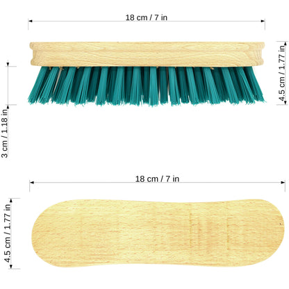 2 x Wooden Hand Scrubbing Brush with Stiff Bristles, Multipurpose and Water Resistant, Easy to Use and Long-Lasting