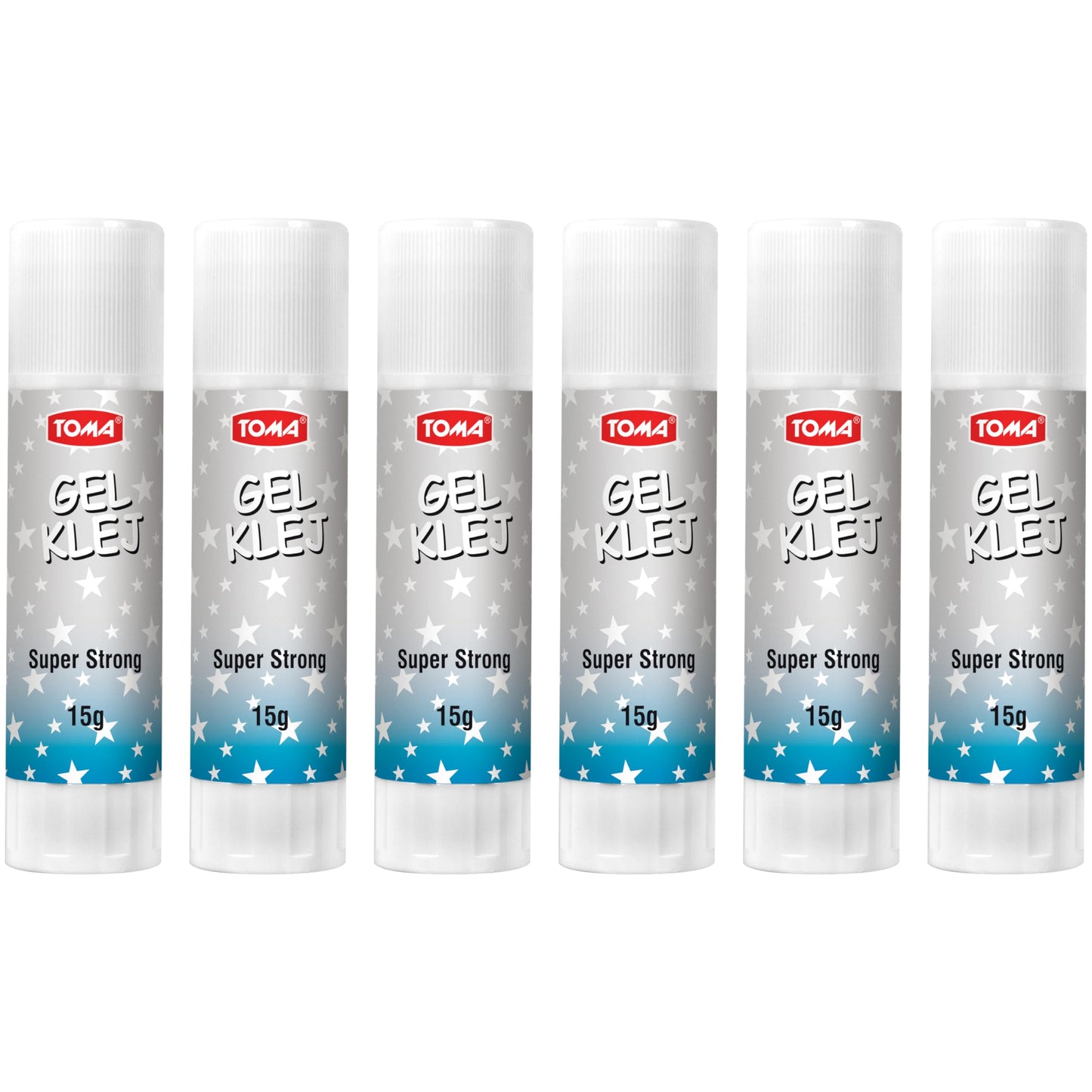 15 g Glue Sticks, Gel Glue Sticks, Clear, Washable, Non-toxic, Odourless, Ideal for School, Office, Everyday Use (Pack of 6)