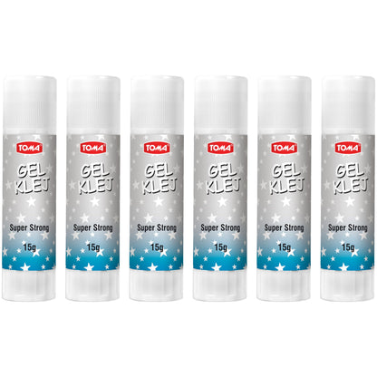 15 g Glue Sticks, Gel Glue Sticks, Clear, Washable, Non-toxic, Odourless, Ideal for School, Office, Everyday Use (Pack of 6)