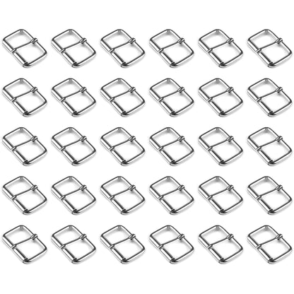 30 Pcs Buckles Set for 40 mm / 1.57" Webbing Strap, 30 x Belt Loops, Metal, Silver, Bag Making, Accessories, Straps, DIY, Crafts
